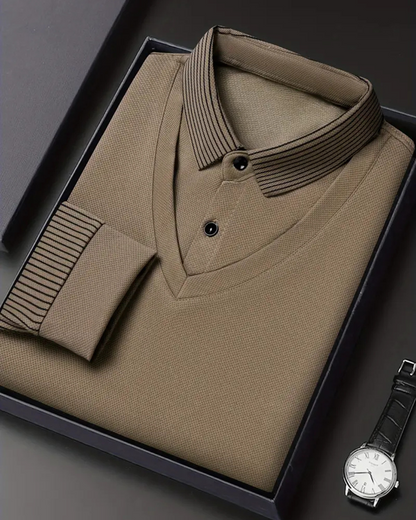 Cămașă din Două Piese cu Guler Fals în Dungi pentru Bărbați®