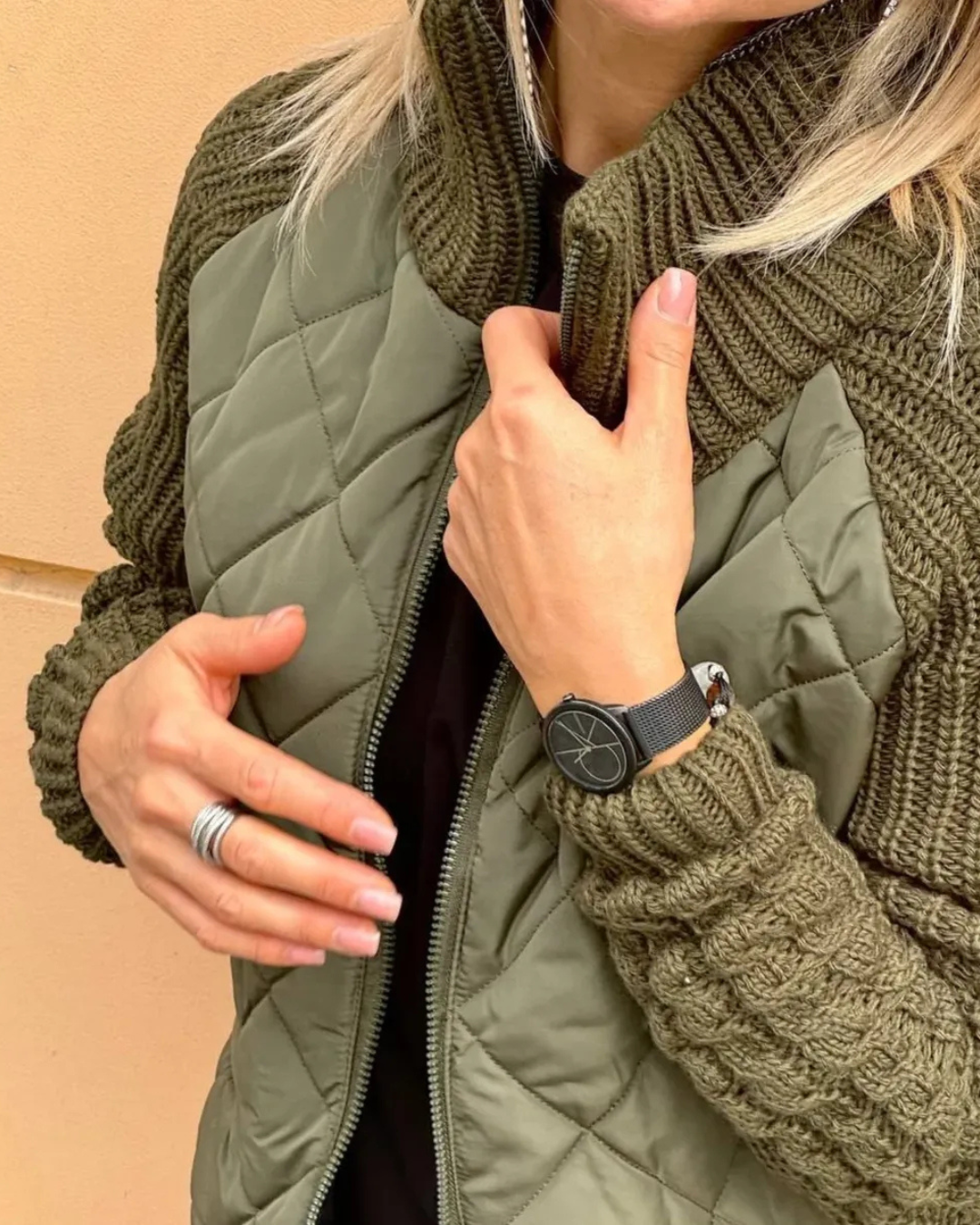 Jachetă casual cu mâneci lungi și fermoar pentru femei®