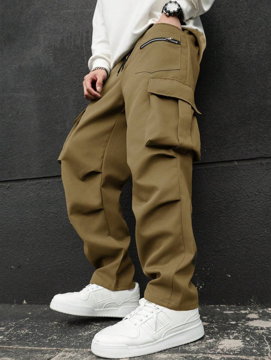 Pantaloni Cargo Casual pentru Bărbați cu Buzunare Frontale