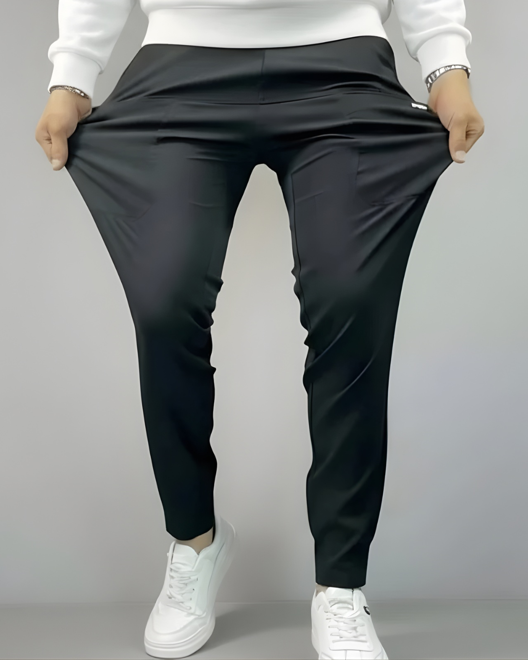 Pantaloni elastic premium ajustati pentru bărbați