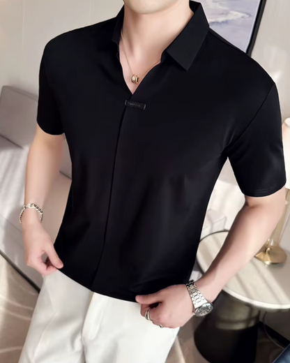 -Elasticitate Ridicată, Ușoară, Moale și Rezistentă la încrețire Cămașă Polo Pentru Bărbați în Culoare Solidă