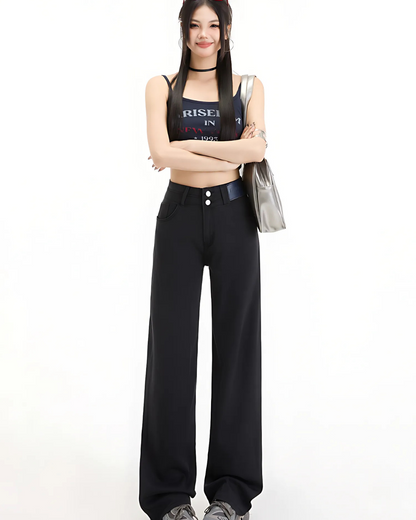 Pantaloni Largi Pentru femei cu doi Nasturi