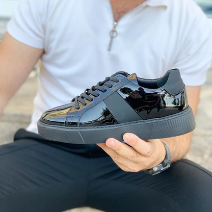 Adidași din piele pentru bărbați, cu talpă groasă și design urban elegant