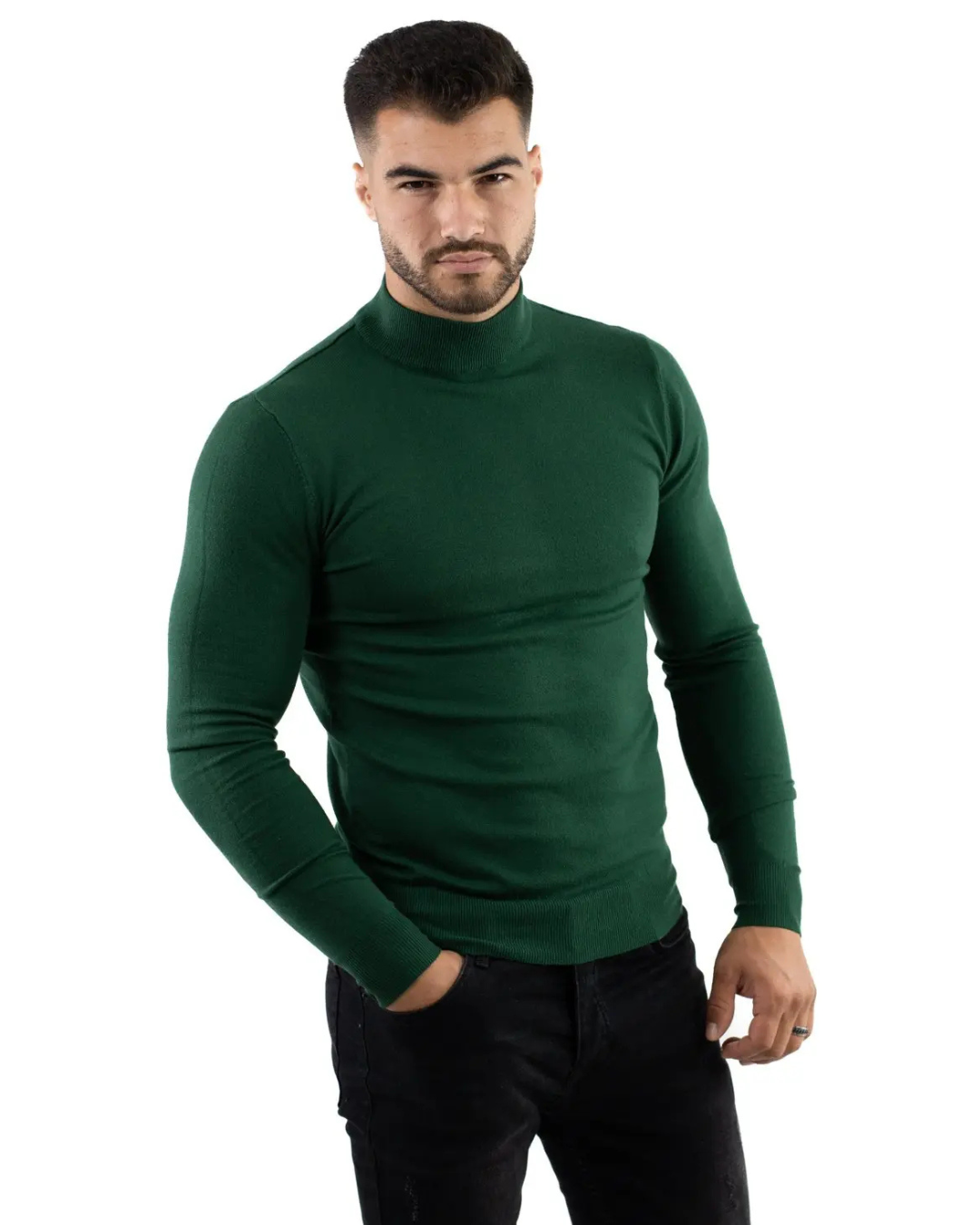 Pulover cu guler semi-înalt pentru bărbați