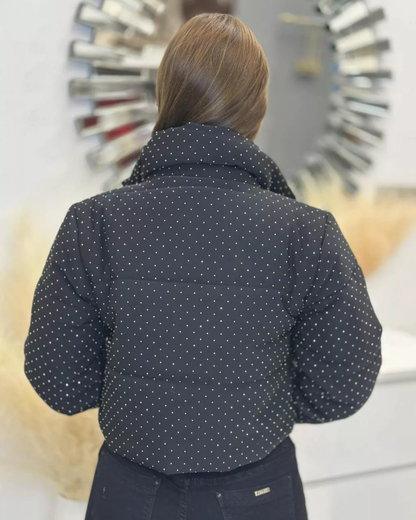 Palton de iarnă pentru femei cu pietre decorative și fermoar®