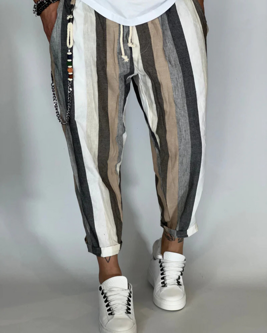 Pantaloni Dungați cu Efect de in Pentru Bărbați