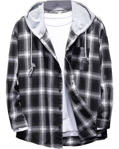 Cămașă Lavnis cu Glugă și Fermoar Pentru Bărbați