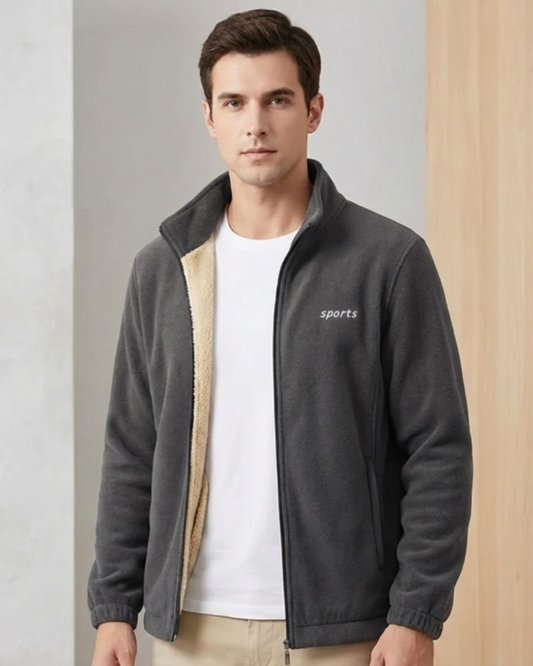 Jacheta termică căptușită cu blană artificială pentru bărbați