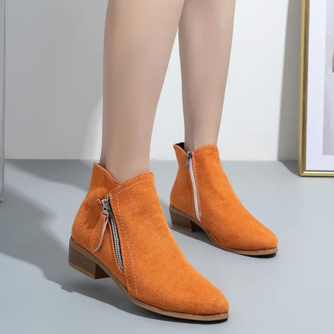 Ghete cu talpă medie pentru femei, cu fermoar lateral®