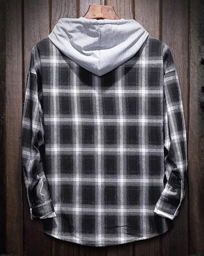 Cămașă Lavnis cu Glugă și Fermoar Pentru Bărbați