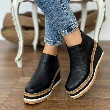 Ghete cu toc înalt și vârf rotund pentru femei