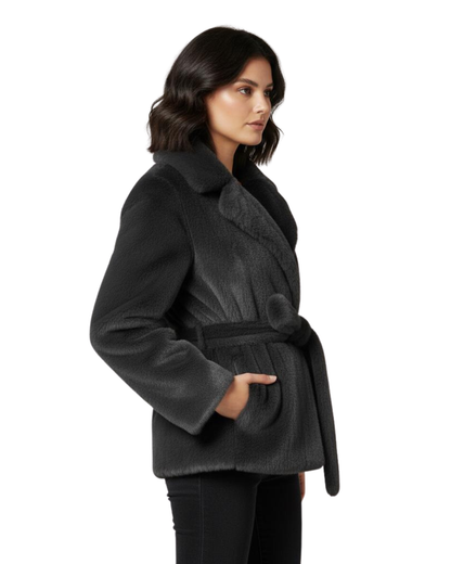 Jachetă din piele sintetică cu stil sofisticat pentru femei®