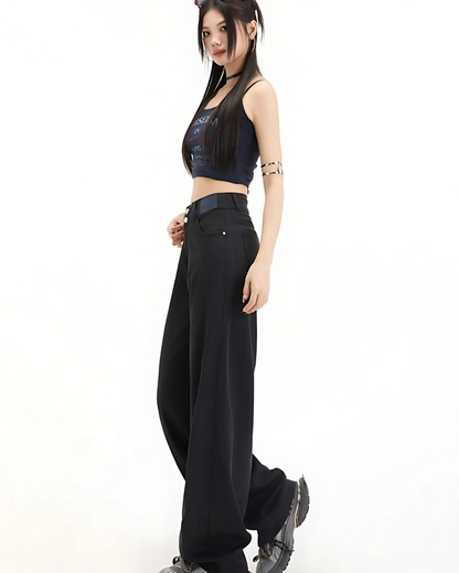 Pantaloni Largi Pentru femei cu doi Nasturi