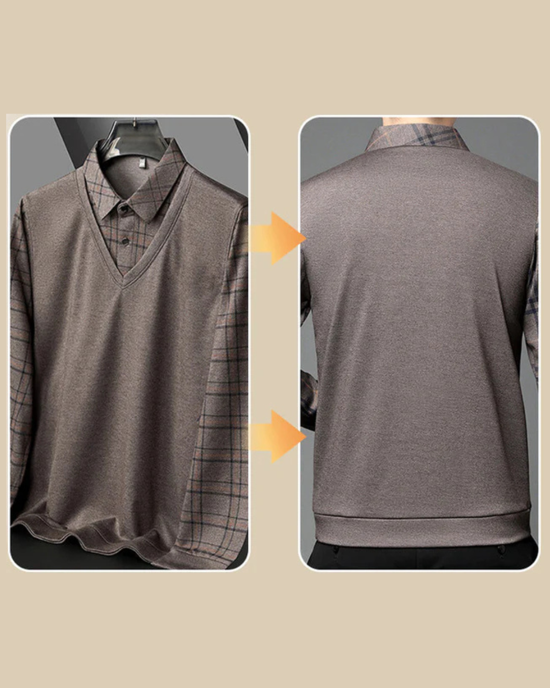 Cămașă din două piese cu guler pentru bărbați®