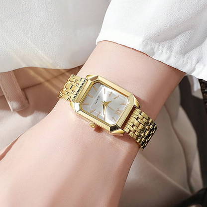 Ceas pătrat din oțel inoxidabil pentru femei