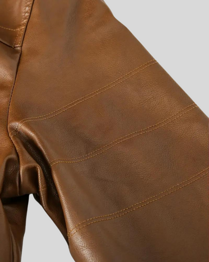 Jacheta din piele pentru bărbați cu glugă®