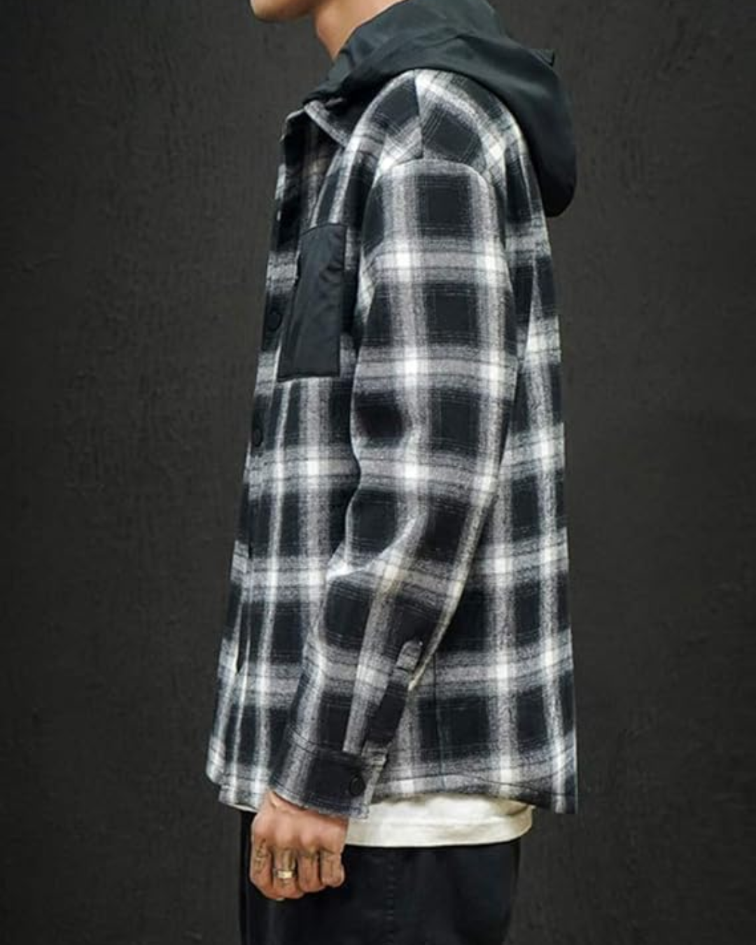 Cămașă Lavnis cu Glugă și Fermoar Pentru Bărbați