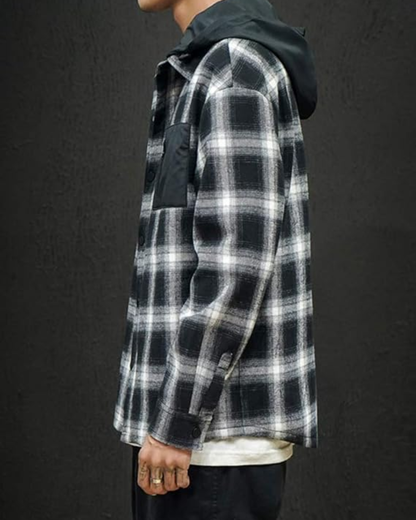 Cămașă Lavnis cu Glugă și Fermoar Pentru Bărbați