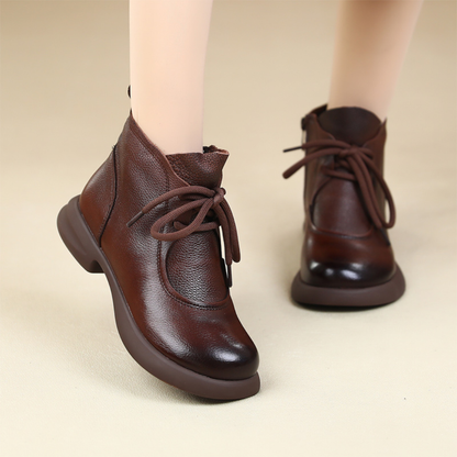 Ghete din piele naturală cu toc pentru femei