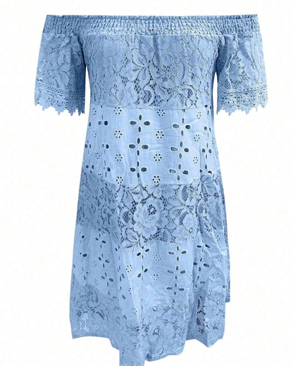 Rochie Elegantă de Dantelă Fără Bretele Openwork Pentru Femei