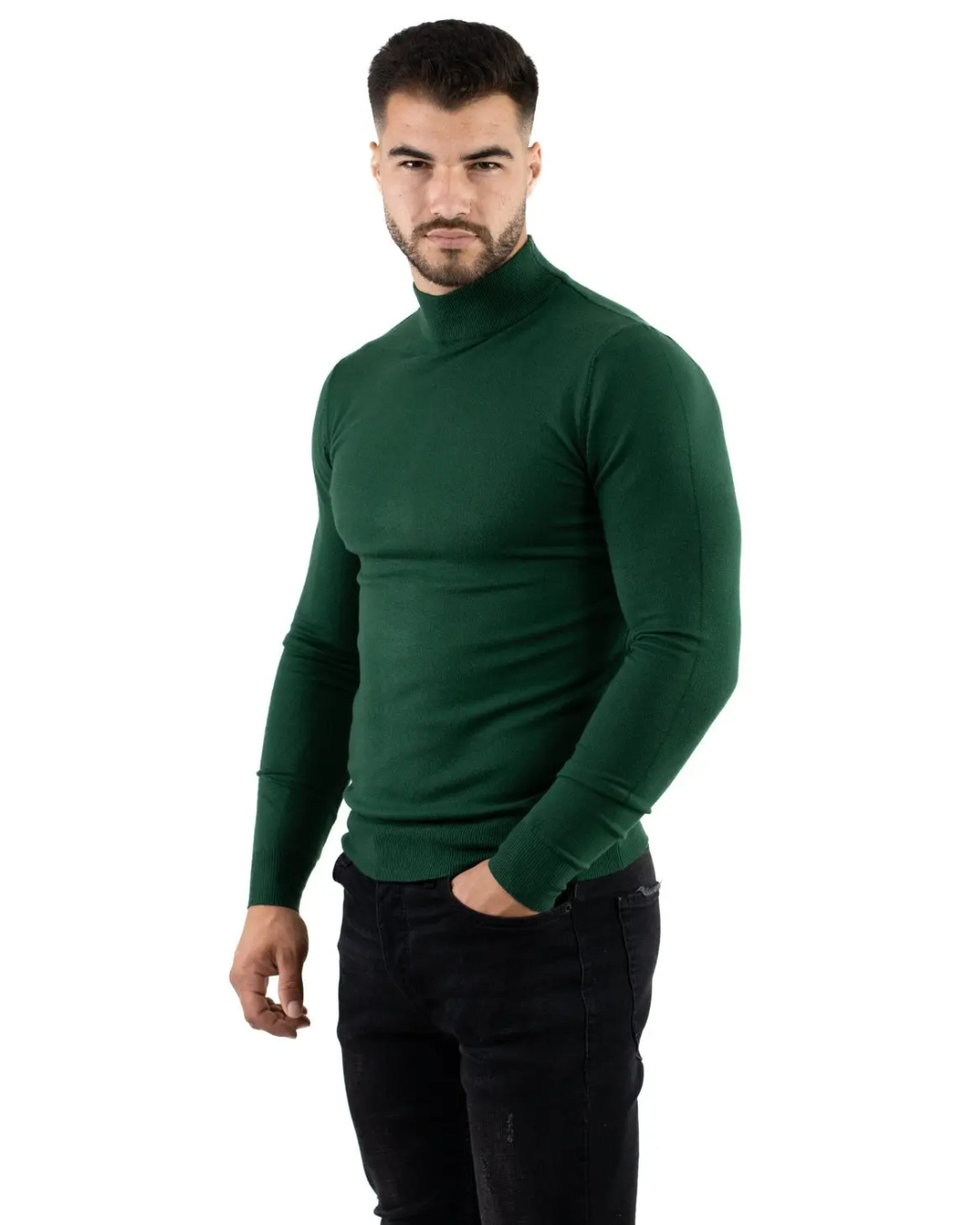Pulover cu guler semi-înalt pentru bărbați