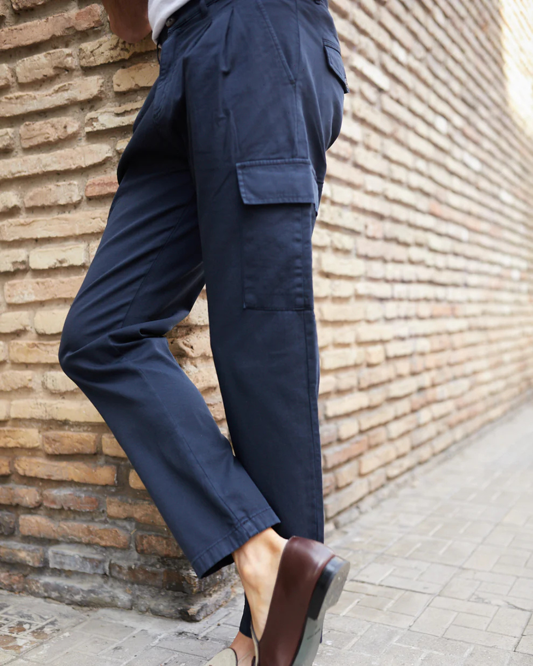 Pantaloni Cargo Din in și Bumbac Pentru Bărbați