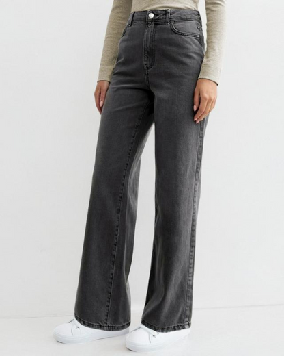 Blugi Pentru Femei cu Talie înaltă, Picioare Largi și Buzunare Multiple