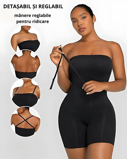Seamless Body Shaper Pentru Femei cu Bretele Detașabile