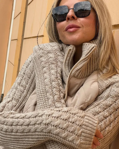 Jachetă casual cu mâneci lungi și fermoar pentru femei®