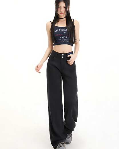 Pantaloni Largi Pentru femei cu doi Nasturi