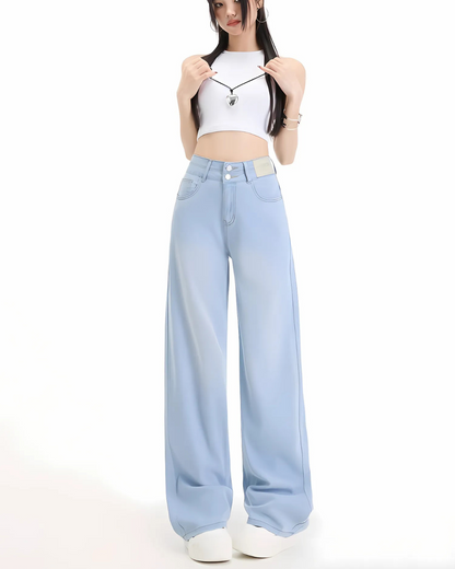 Pantaloni Largi Pentru femei cu doi Nasturi