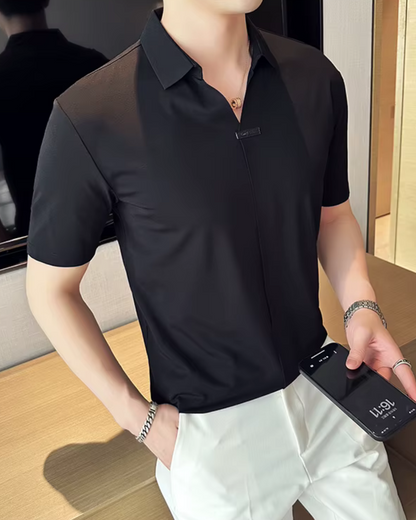 -Elasticitate Ridicată, Ușoară, Moale și Rezistentă la încrețire Cămașă Polo Pentru Bărbați în Culoare Solidă