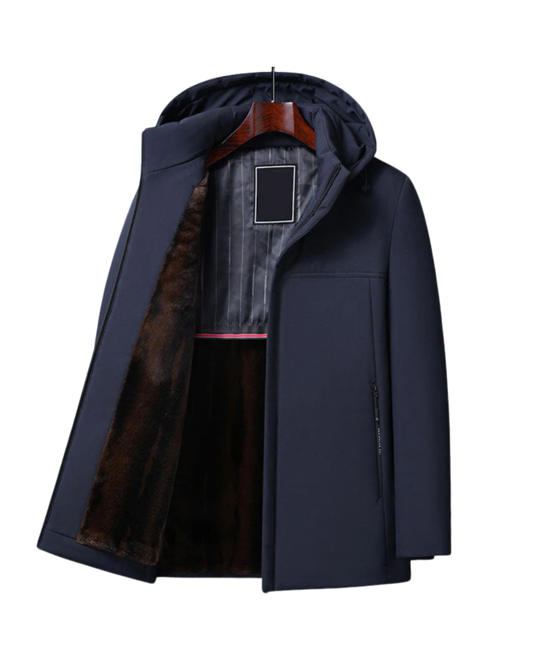 Jachetă cu Glugă Detașabilă și Căptușeală Caldă Pentru Bărbați