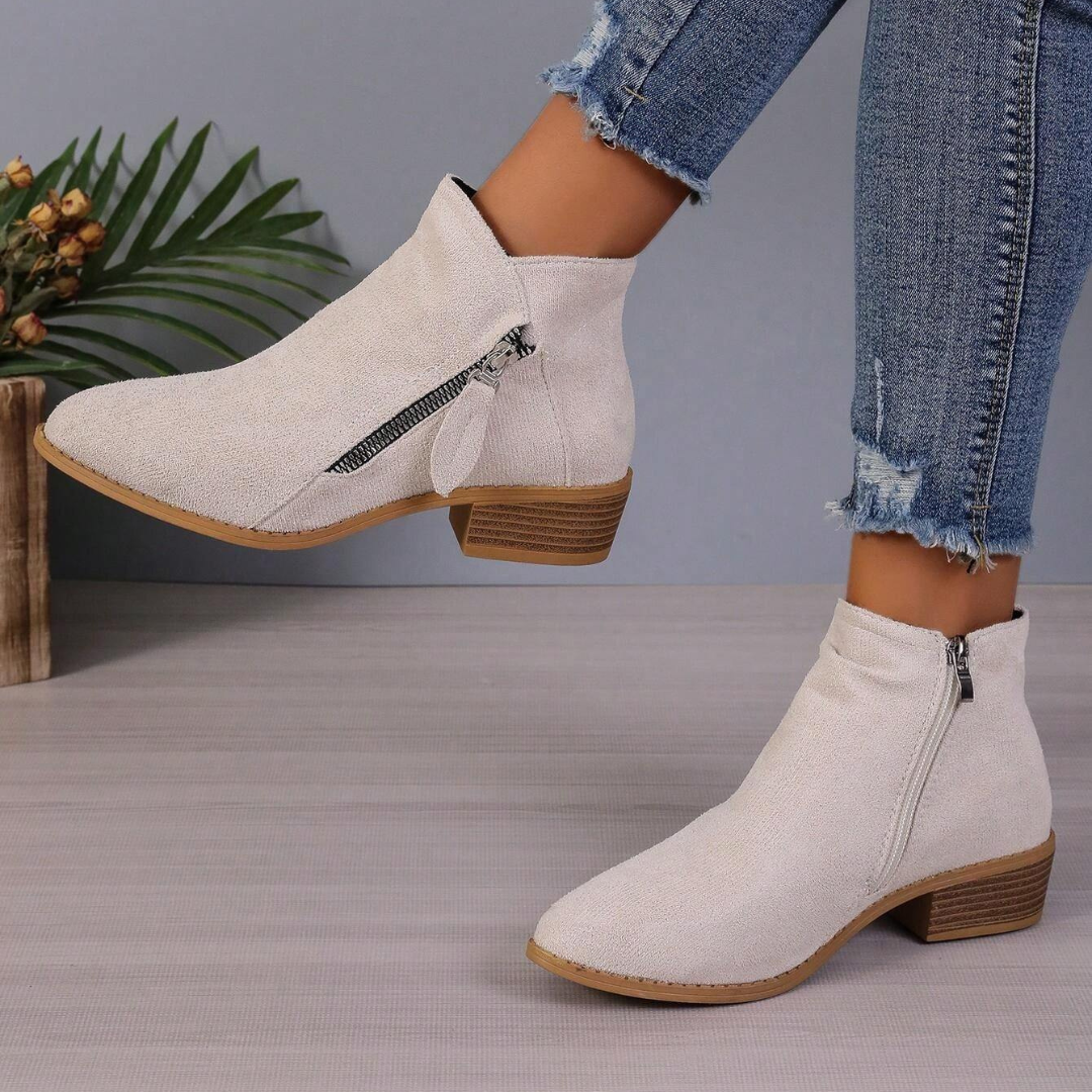 Ghete cu talpă medie pentru femei, cu fermoar lateral®