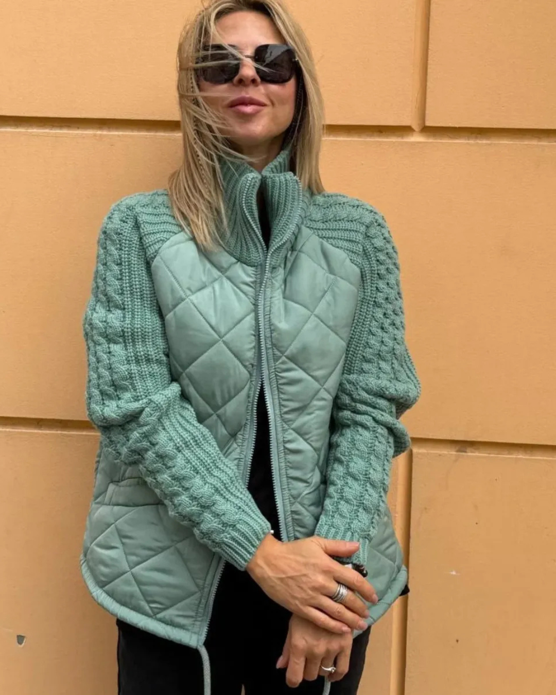 Jachetă casual cu mâneci lungi și fermoar pentru femei®