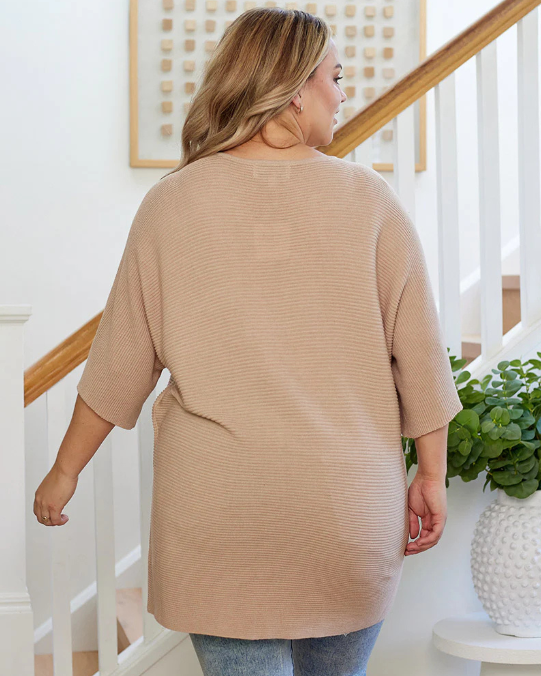 Bluză Casual din Tricot cu Mâneci Largi, cu Potrivire Confortabilă