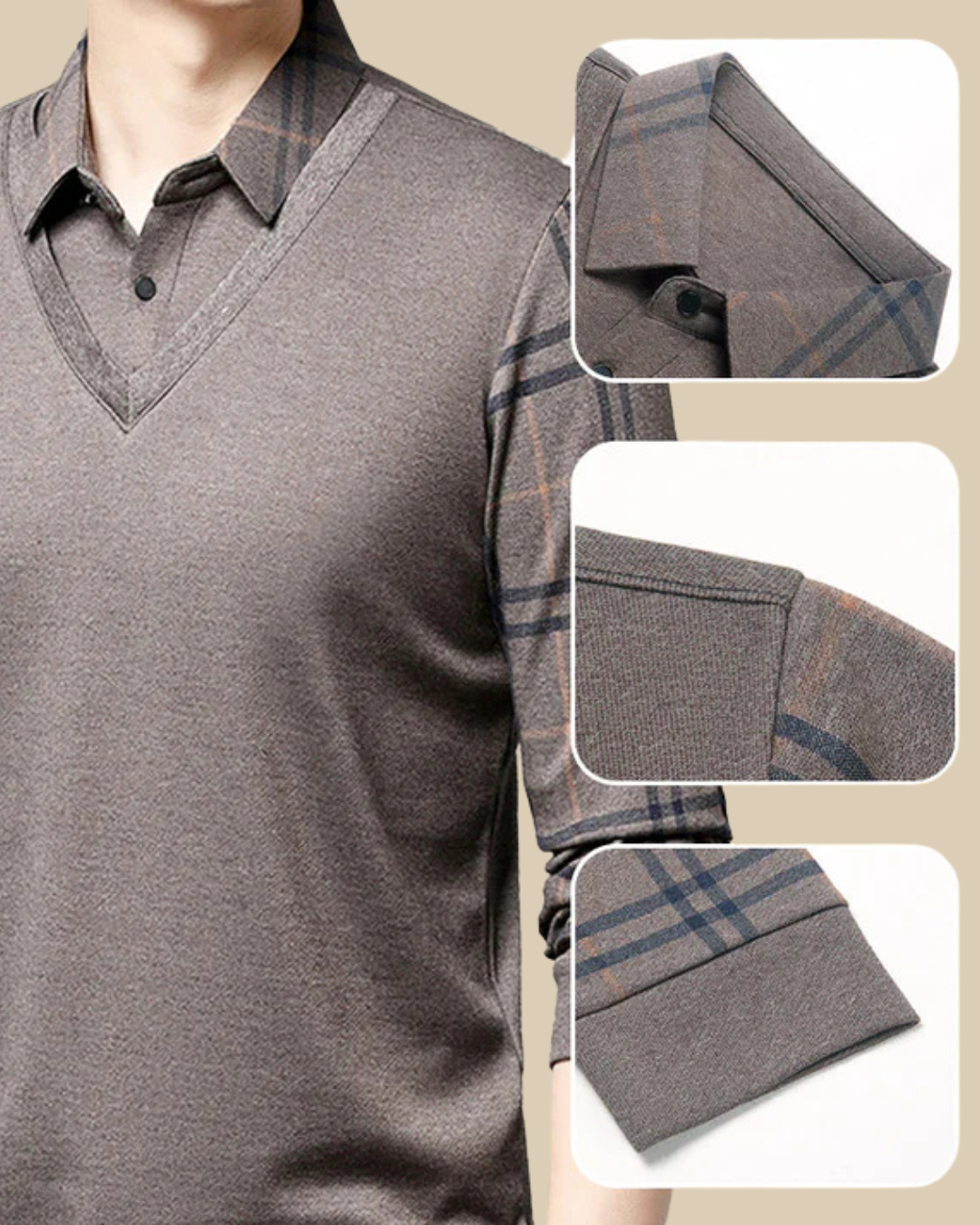 Cămașă din două piese cu guler pentru bărbați®