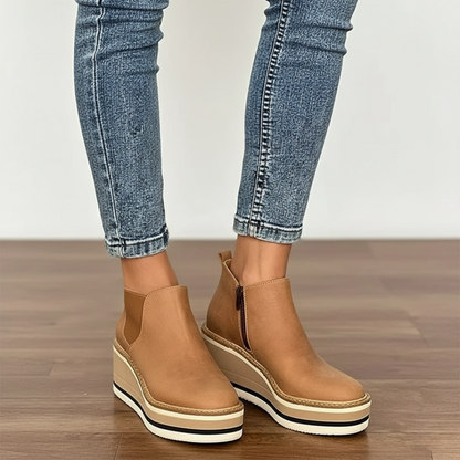 Ghete cu toc înalt și vârf rotund pentru femei