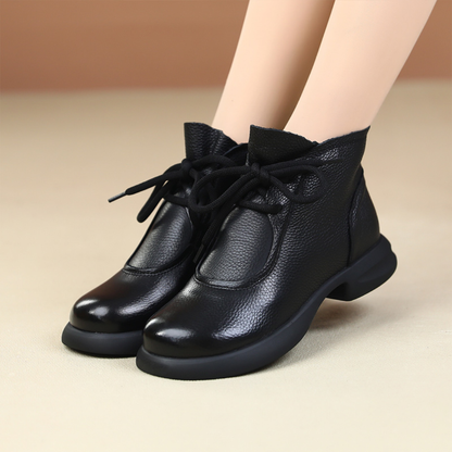 Ghete din piele naturală cu toc pentru femei