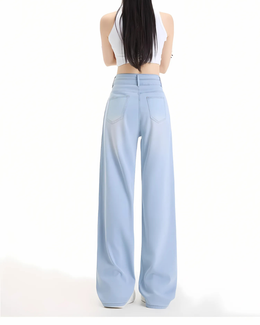 Pantaloni Largi Pentru femei cu doi Nasturi