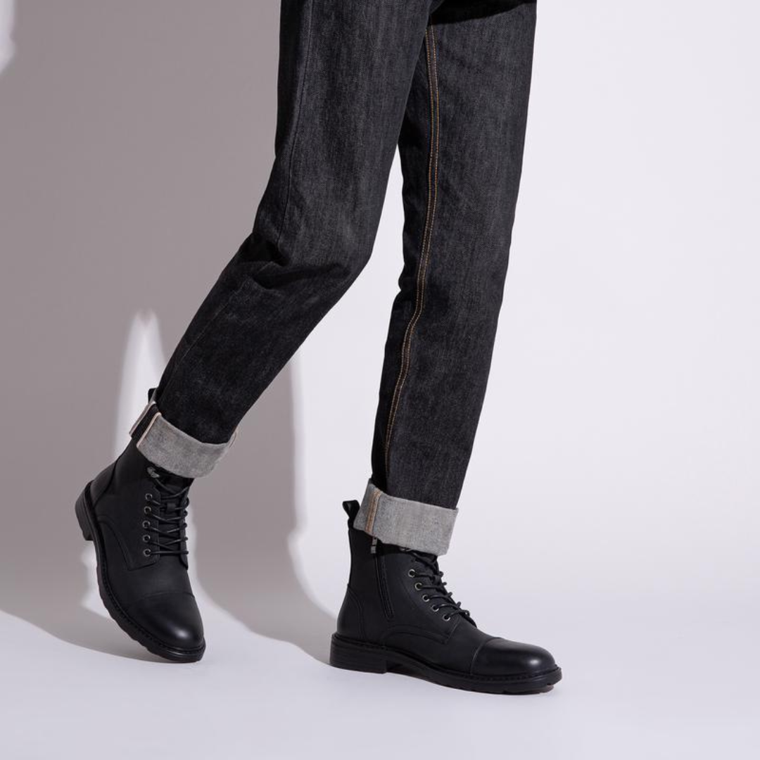 Cizme din piele pentru bărbați cu talpă antiderapantă