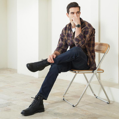 Cizme din piele pentru bărbați cu talpă antiderapantă