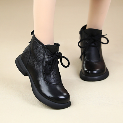 Ghete din piele naturală cu toc pentru femei