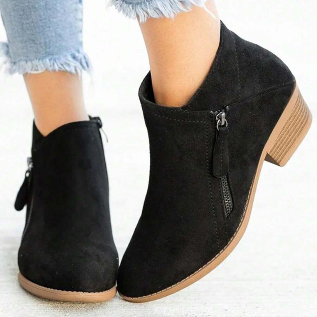 Ghete cu talpă medie pentru femei, cu fermoar lateral®