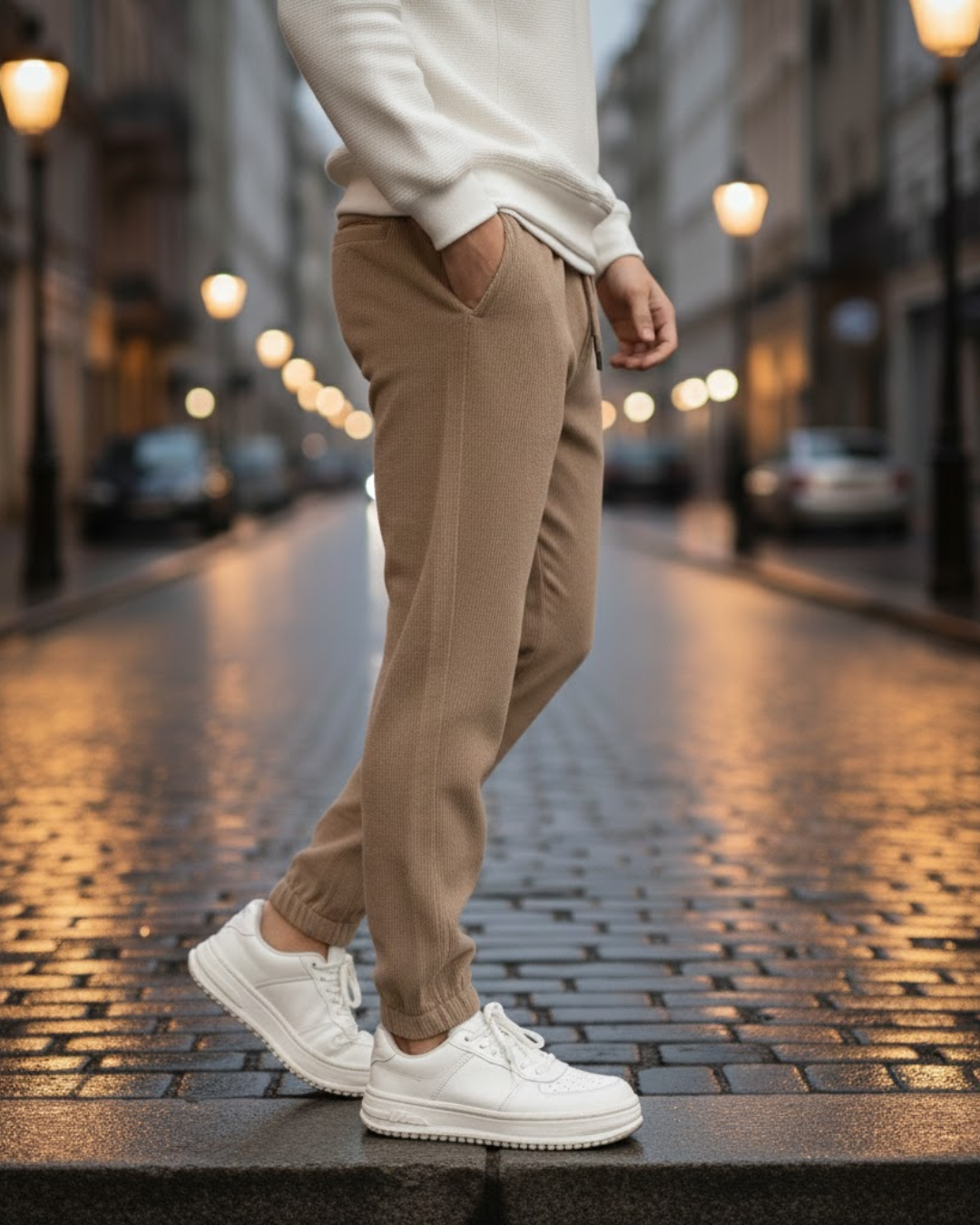 Pantaloni casual cu căptușeală din fleece stil relaxat pentru bărbați®