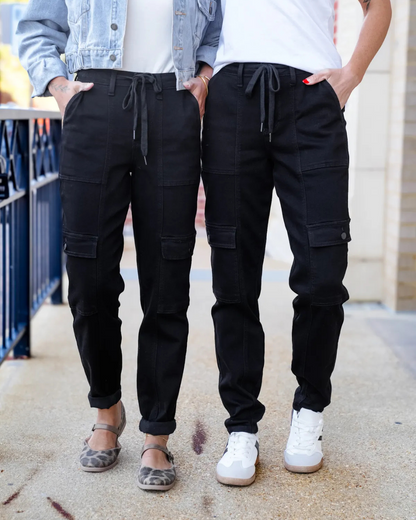 Pantaloni Sport cu Talie Înaltă și Manșete Cargo pentru Femei