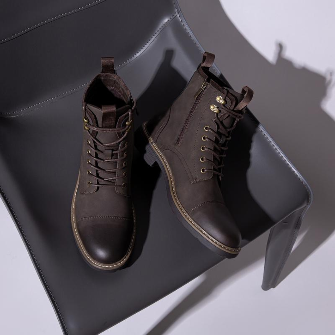 Cizme din piele pentru bărbați cu talpă antiderapantă