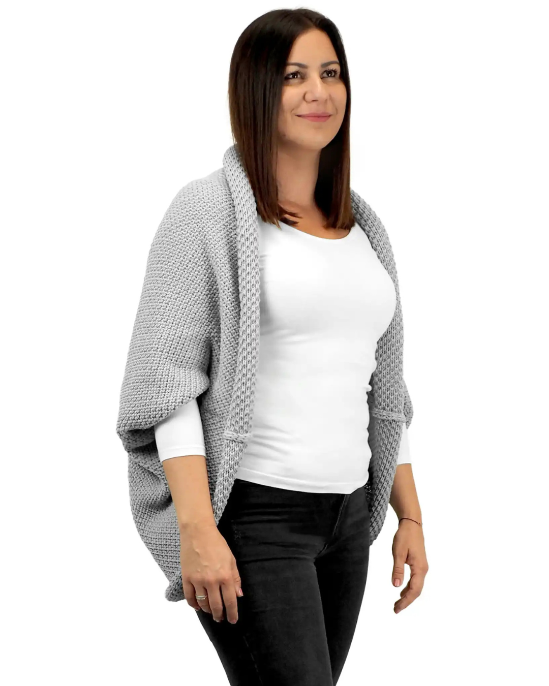 Cardigan tricotat cu design învelitor pentru femei®