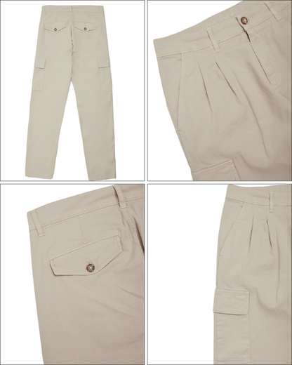 Pantaloni Cargo Din in și Bumbac Pentru Bărbați