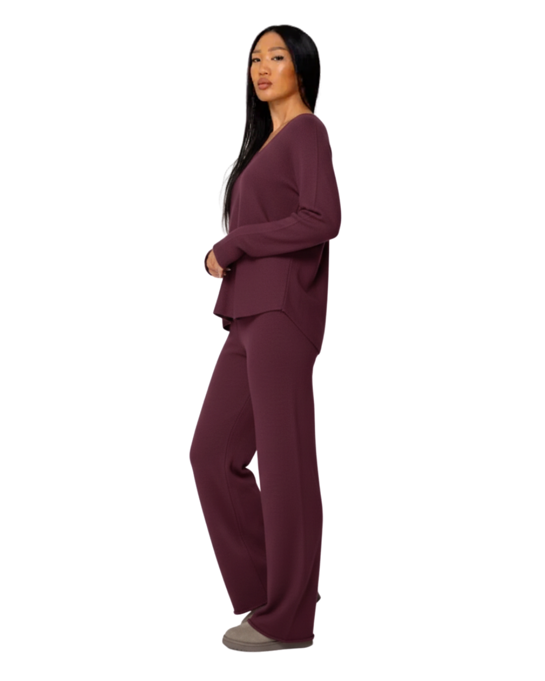 Set din două piese din tricot moale pentru femei